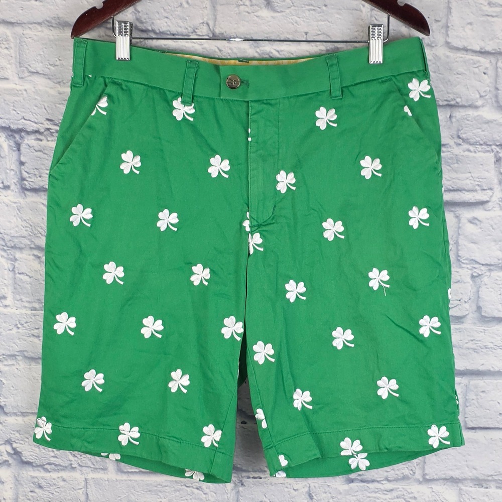 LoudMouth Men Golf Shorts St. Patrick Day Shamrock Lucky Clover Irish Size 34